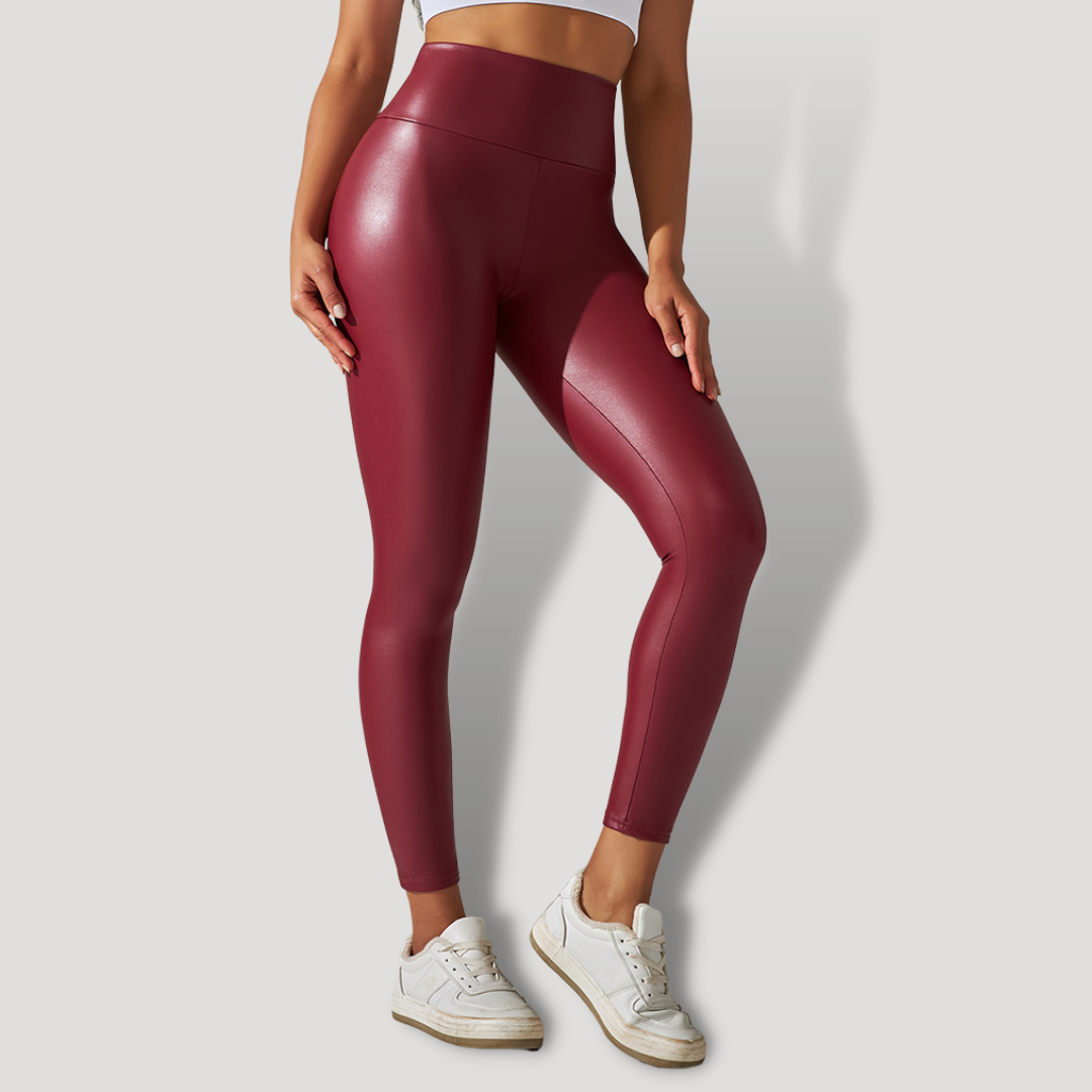 Leggins de Cuero Sintético de Verano para Mujer, Cintura Alta y Elásticos - BELOVECRAFT