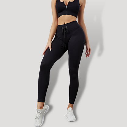 Belovecraft | Sports set. Ribbed Textured Leggings, High Impact Crop Top, Long/Short Sleeve Sports Blouse and Dry Fit Push Up Shorts.