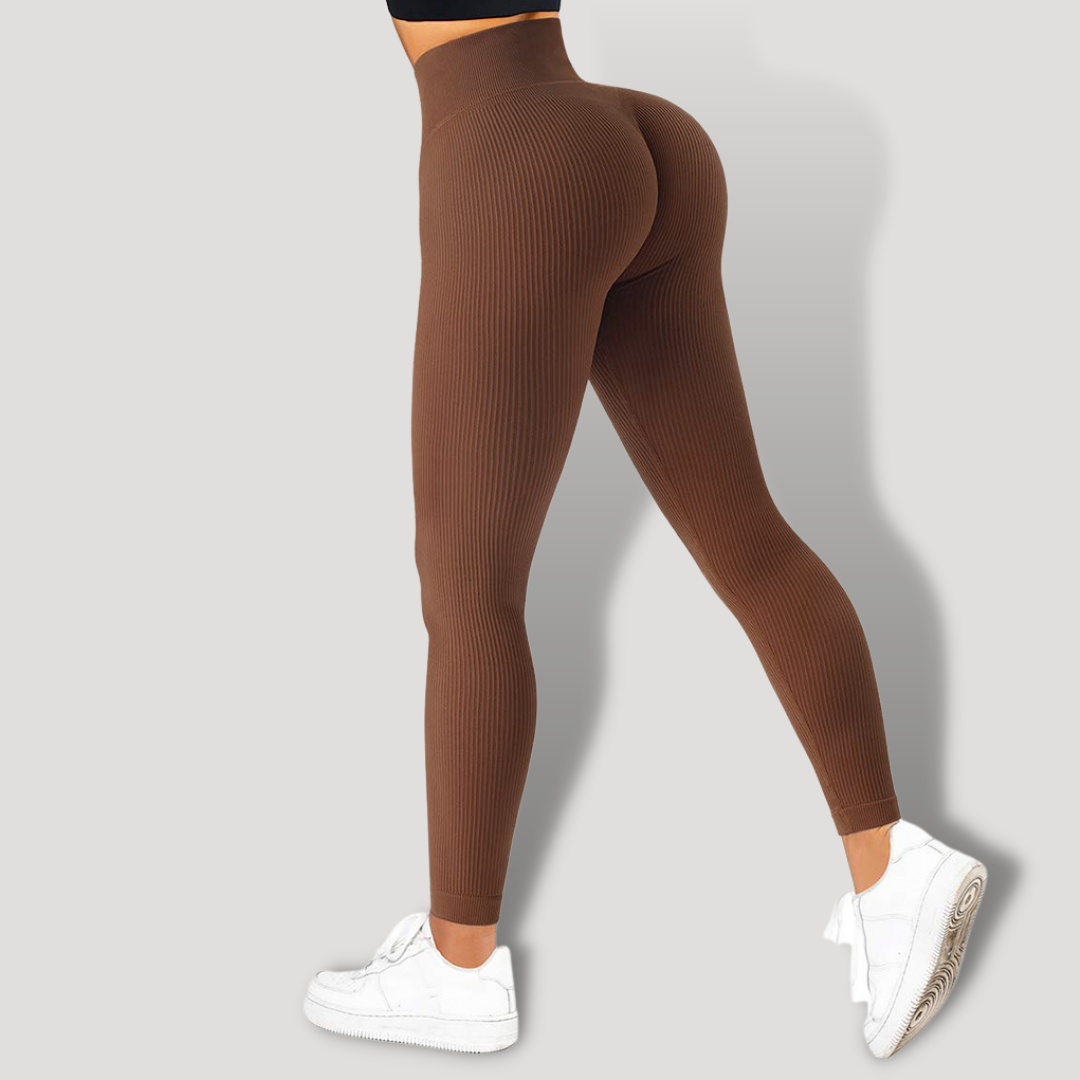 Leggings Ajustados con Efecto Push Up Acanalado para Mujeres - BELOVECRAFT