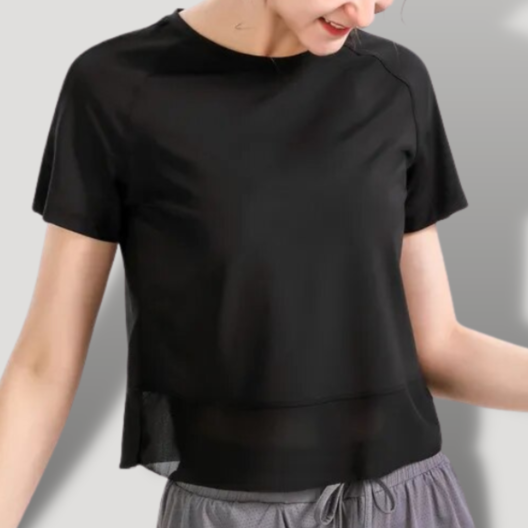 Belovecraft | Short Sleeve Mesh Finish Blouse