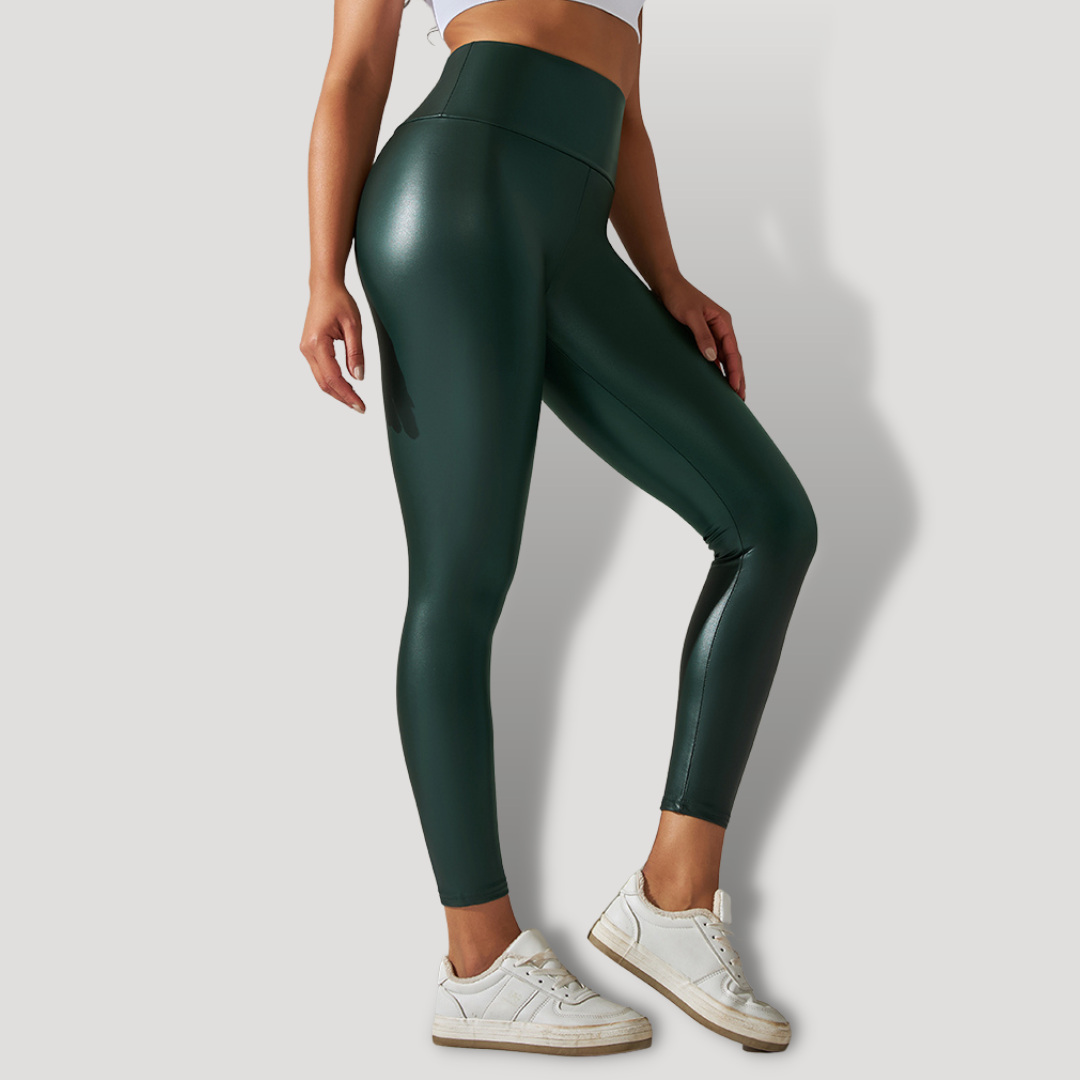 Leggins de Cuero Sintético de Verano para Mujer, Cintura Alta y Elásticos - BELOVECRAFT