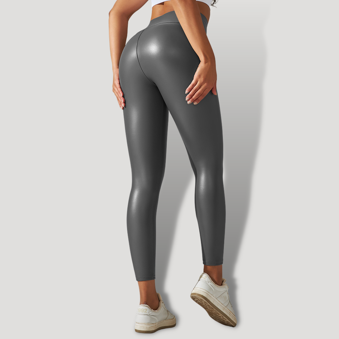 Leggins de Cuero Sintético de Verano para Mujer, Cintura Alta y Elásticos - BELOVECRAFT