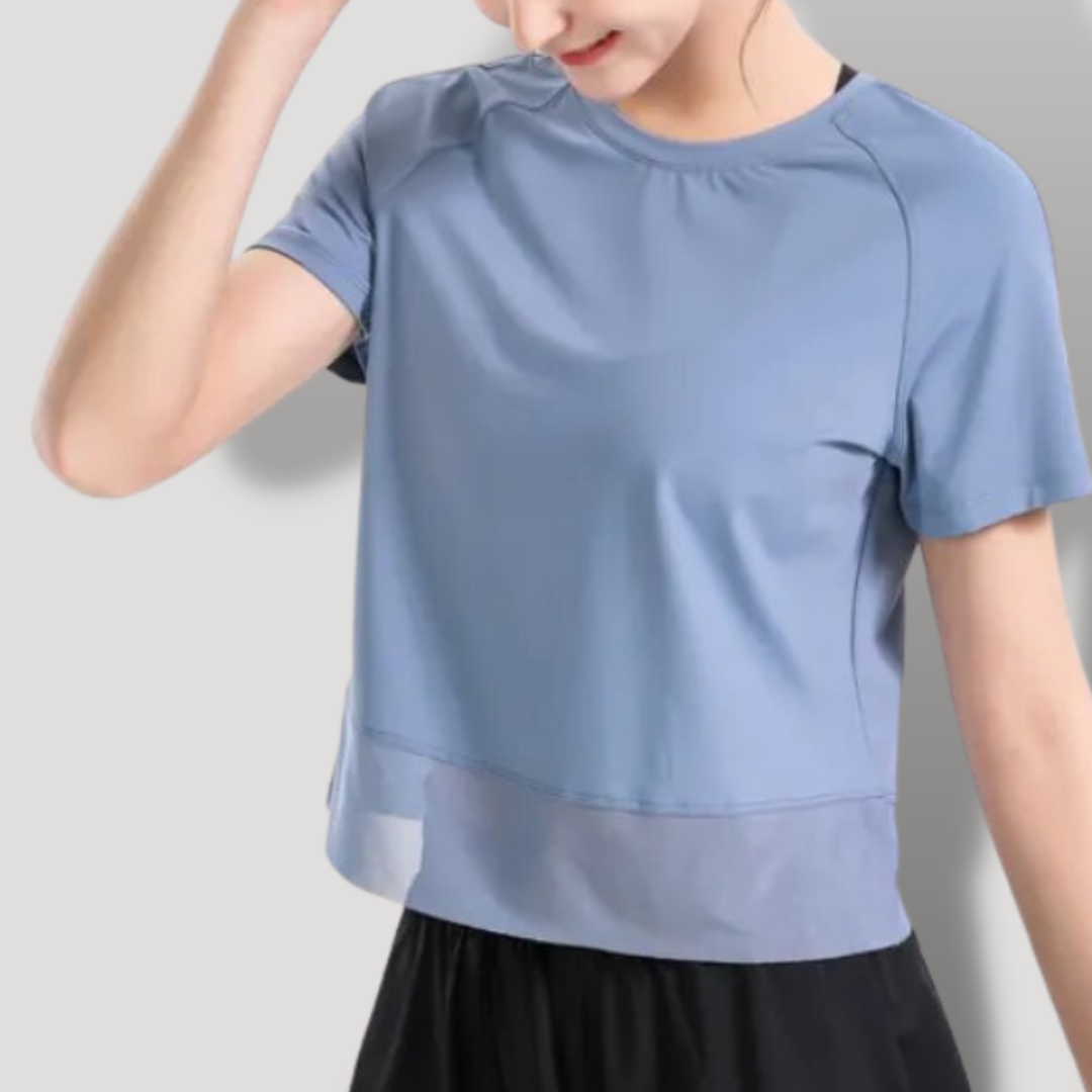 Belovecraft | Short Sleeve Mesh Finish Blouse