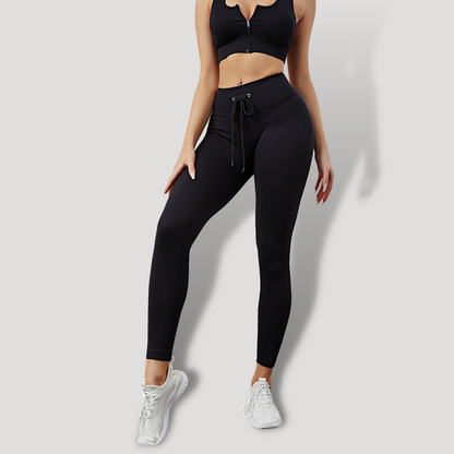 Belovecraft | Sports set. Ribbed Textured Leggings, High Impact Crop Top, Long/Short Sleeve Sports Blouse and Dry Fit Push Up Shorts.