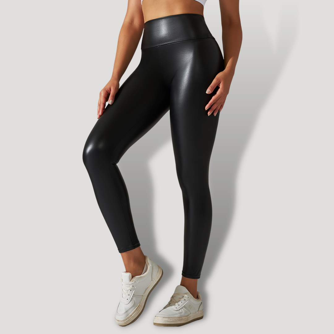 Leggins de Cuero Sintético de Verano para Mujer, Cintura Alta y Elásticos - BELOVECRAFT