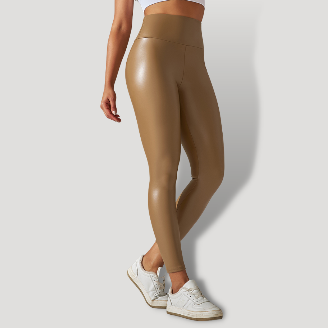 Leggins de Cuero Sintético de Verano para Mujer, Cintura Alta y Elásticos - BELOVECRAFT