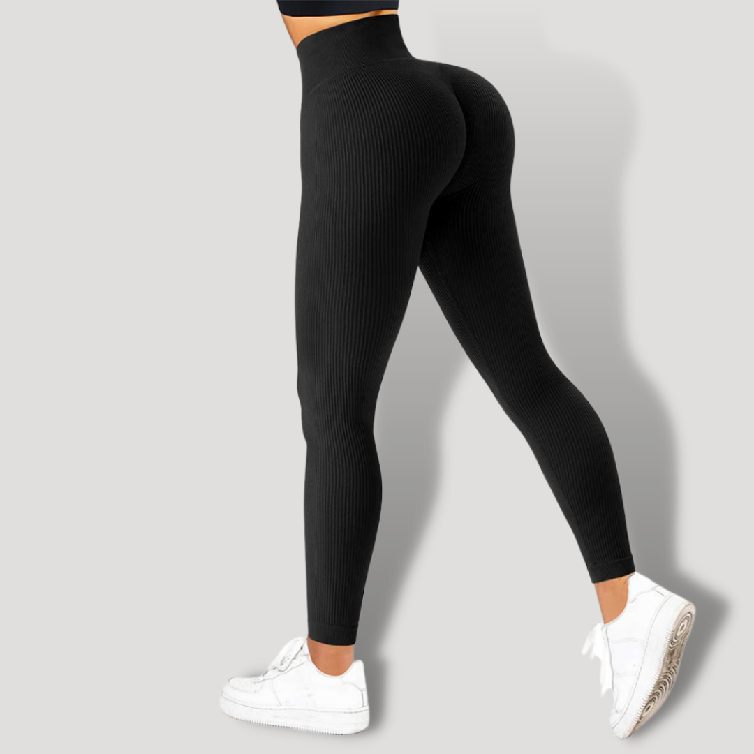 Leggings Ajustados con Efecto Push Up Acanalado para Mujeres - BELOVECRAFT