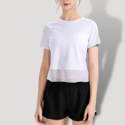 Belovecraft | Short Sleeve Mesh Finish Blouse