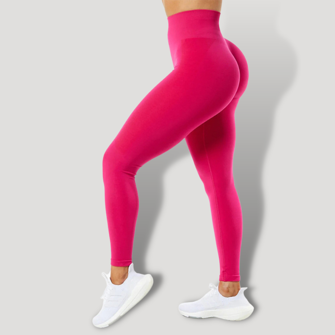 Leggings color sólido y sin costuras de alta cintura para mujer Push Up - BELOVECRAFT