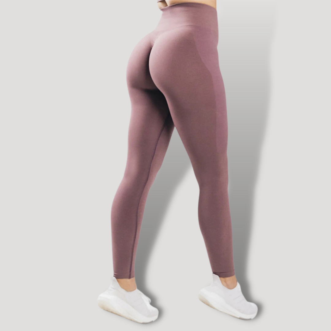 Leggings color sólido y sin costuras de alta cintura para mujer Push Up - BELOVECRAFT
