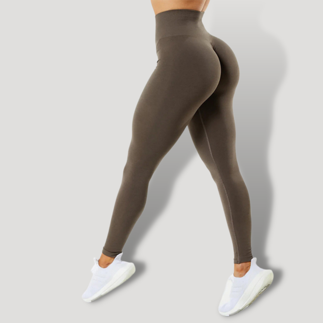 Leggings color sólido y sin costuras de alta cintura para mujer Push Up - BELOVECRAFT