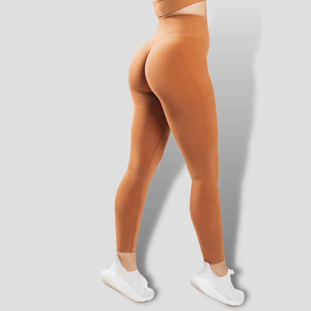 Leggings color sólido y sin costuras de alta cintura para mujer Push Up - BELOVECRAFT